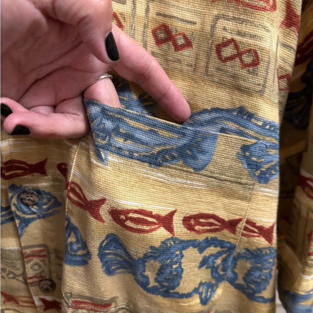 The Territory Ahead Vintage Fish Print Button-Up Shirt, Excellent Condition, XL - Picture 5 of 10